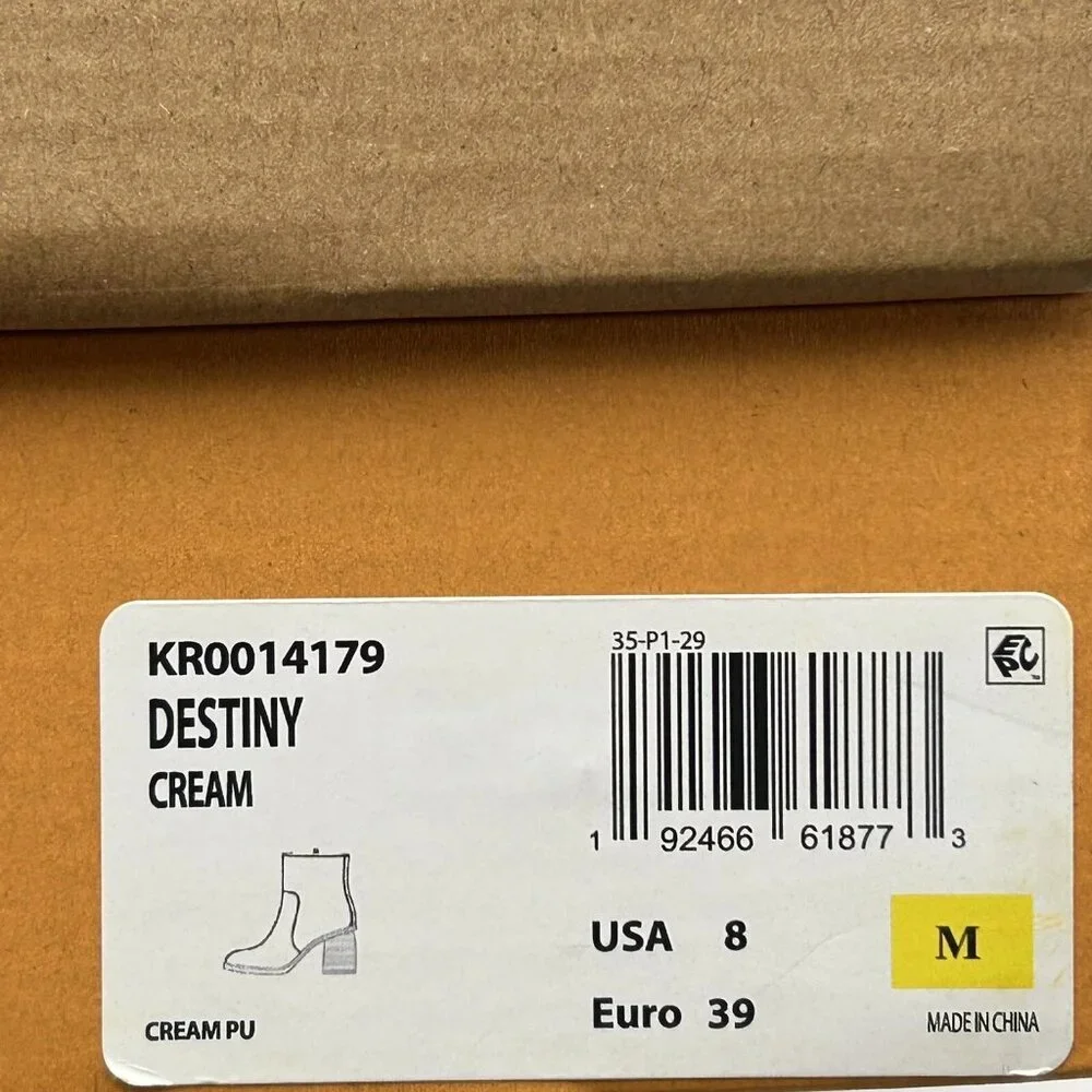 Korks Destiny Women’s Ankle Bootie Size 7.5-9‎ Cream- Beige- Tan Side Zip Boots
